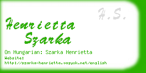 henrietta szarka business card